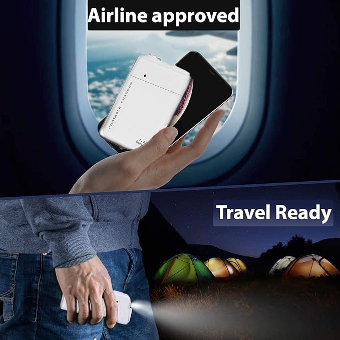 Portable AA Battery Travel Charger for Samsung Galaxy J3 Achieve and Emergency Re-Charger with LED Light! (Takes 2 AA Batteries) [White]