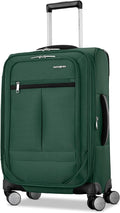 Samsonite Carry-On Soft-Sided Expandable 21-Inch Element Suitcase: Airline Approved for Most Major Airlines, Durable, 360° Spinner Wheels, Adjustable Handle, 2 Front & Side Pocket- Bistro Green