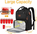 MATEIN 17 Inches Lunch Backpack, Extra Large Lunch Box with Insulated Cooler Compartment, Water Resistant Laptop Backpack for College Work Picnic Beaches