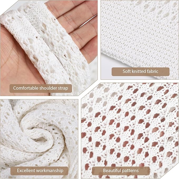 WantGor Crochet Bags, Beach Mesh Tote Bag Womens Shoulder Shopping Handbag Casual Travel Totes Bag Foldable Hobo Bags