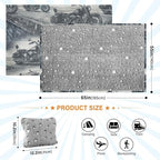 High Way Motorcycles Travel Blanket Glowing in The Dark, Soft 2 in 1 Airplane Blanket 65" x 55", Foldable as Pillow, Luggage Sleeve & Backpack Clip