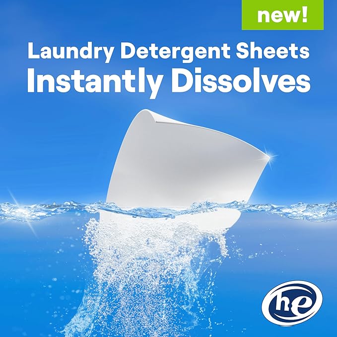 Seventh Generation Laundry Detergent Sheets 32ct Free & Clear Removes Tough Stains Safer for your family (Pack of 8)