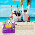 SRISE Mesh Beach Bag - Large Beach Tote Bag for Family Beach Bag for Toys & Vacation Essentials