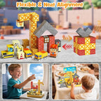 49PCS Mini Magnetic Building Blocks for Kids Ages 3-8 | STEM Educational Travel Toys with Portable Iron Storage Box | Construction Learning Gift for Toddlers, Boys & Girls