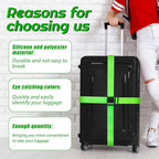 Weewooday 8 Pcs Luggage Straps Suitcase Tags Set for TSA Approved, 4 Travel Adjustable Suitcase Belt, 4 Silicone Luggage Tags with Name ID Card Travel Accessories(Fluorescent Green,Airplane)