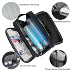 Toiletry Bag for Men Hanging Dopp Kit Water Resistant Shaving Bag Small Toiletry Bag for Traveling (Pure Black)