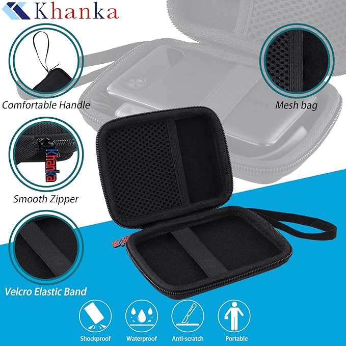 khanka Hard Case Replacement for Anker Power Bank, 10,000mAh 10K 22.5W Portable Charger,Case only. (Black)