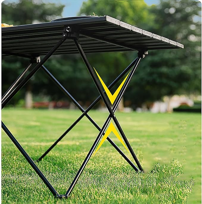 Folding Camping Table, 16 Inch x 13.8 Inch x 11.4 Inch Black Carbon Steel Foldable Table with Storage Bag for Home and Outdoors (S)