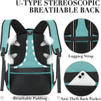 BIKROD Teal Backpack for Women and Men, Extra Large School Backpacks for Teens, Water Resistant Back Pack Fits 17 Inch Laptop, Business Anti Theft Sturdy Computer Bag Gifts