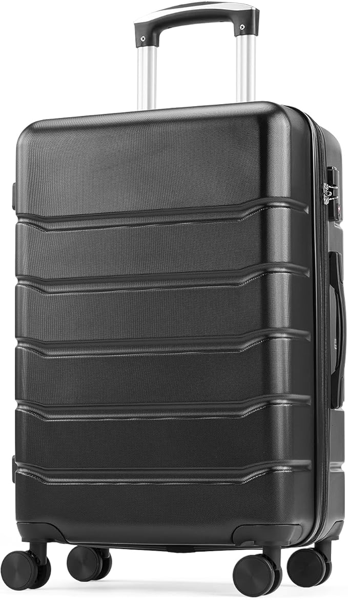 OLIXIS 29 Inch Luggage, Hardside Checked Suitcase with Spinner Wheels, Lightweight ABS Hard Shell Travel Luggage, TSA Approved Lock, Expandable Large Suitcase for Business & Travel–Black