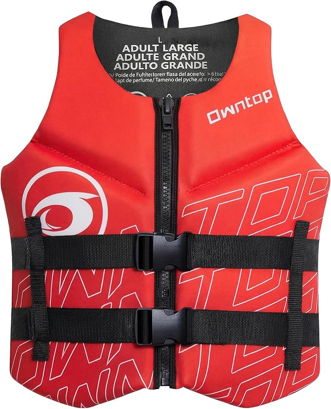 Owntop Swim Vest Adult Water Sport Vest Neoprene Floaties for Swimming, Boating, Kayaking, Fishing | Adjustable Zipper Dual Buckle Foldable Buoyancy Jacket