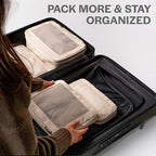 Aerotrunk Compression Packing Cubes for Travel - Luggage Organizer Bags - Double Zipper Packing Cubes for Suitcases (12-Pack, Purple)