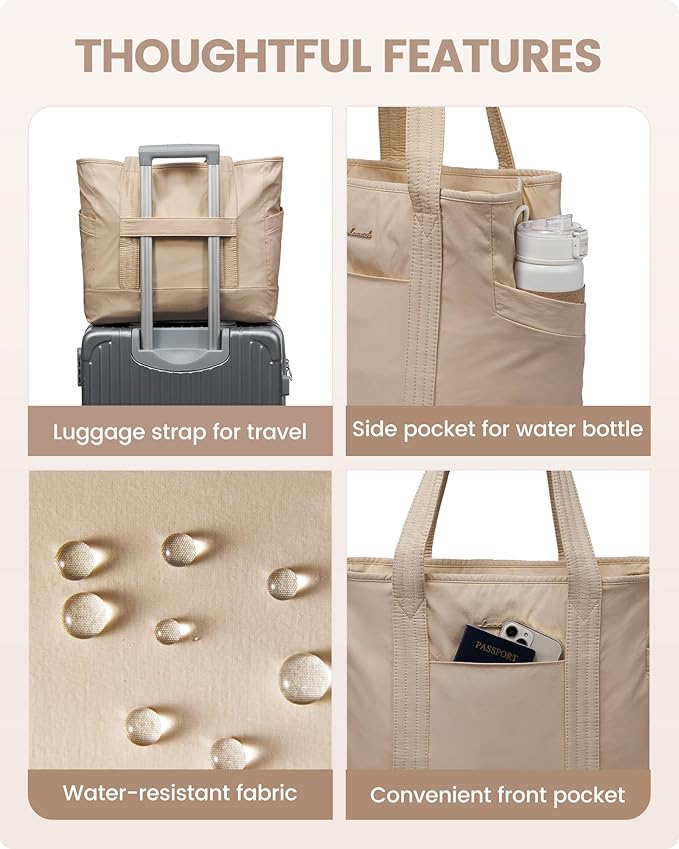 LOVEVOOK Tote Bag for Women,Lightweight Gym Tote Bag with Zipper,Work Tote with Laptop Pocket,Nurse Dance Yoga Bag for Travel