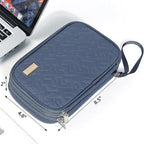 NISHEL Travel Cord Organizer Case, Double Layers Tech Electronic Bag, Essentials for Charger, Cable, Phone, Flash drive, Medium, Aegean-Blue