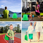 PLULON 25 Pcs Green Drawstring Backpack Bags Bulk String Backpack Cinch Sack Pull Sport Gym Backpack Bags for Yoga Traveling Outdoor Sports