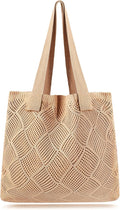 COOKOOKY Crochet Beach Tote bag Summer Beach Bag for Women Aesthetic Mesh Tote Bag Hippie Bag Knit Bag
