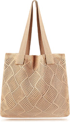 COOKOOKY Crochet Beach Tote bag Summer Beach Bag for Women Aesthetic Mesh Tote Bag Hippie Bag Knit Bag