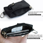 CHENSPRX Minimalist RFID Blocking Small Wallet with ID Window,WaterResistant Zip Id Case Wallet with Lanyard Keychain for Cards,Cash,Travel,Women,Men