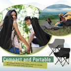 2 Pack Compact Camping Chairs Portable Folding for Outside with Carry Bag Lightweight Moon Chairs for Travel Picnic Hiking Beach Fishing, 600D Oxford, Supports 330lbs(Grey, Black)