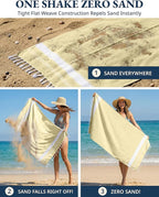 LANE LINEN Large Beach Towel, 2 Pack Turkish Beach Towels Set, Lightweight Towel for Adults, 39"x71" Oversized Pool Towels, Absorbent, Quick Dry, Durable Sand Proof Beach Towel - Yellow