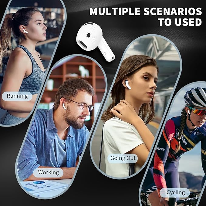 [5 Pairs] for AirPods 4 Ear Tips Covers Sport Anti Slip Anti Scratche Skin Soft Silicone Eartip AirPods 4 Gen Earbuds Accessories Compatible with Apple AirPods 4th Generation (5 Colors Mix)