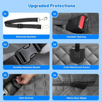 Dog Car Seat Cover for Back Seat with Hard Bottom,Waterproof Back Seat Extender for Dogs,Dog Hammock Dogs Bed for Cars, SUVs,Pet Seat Cover for Back Seat Holds 400lbs with Mesh Window & Pocket-Grey