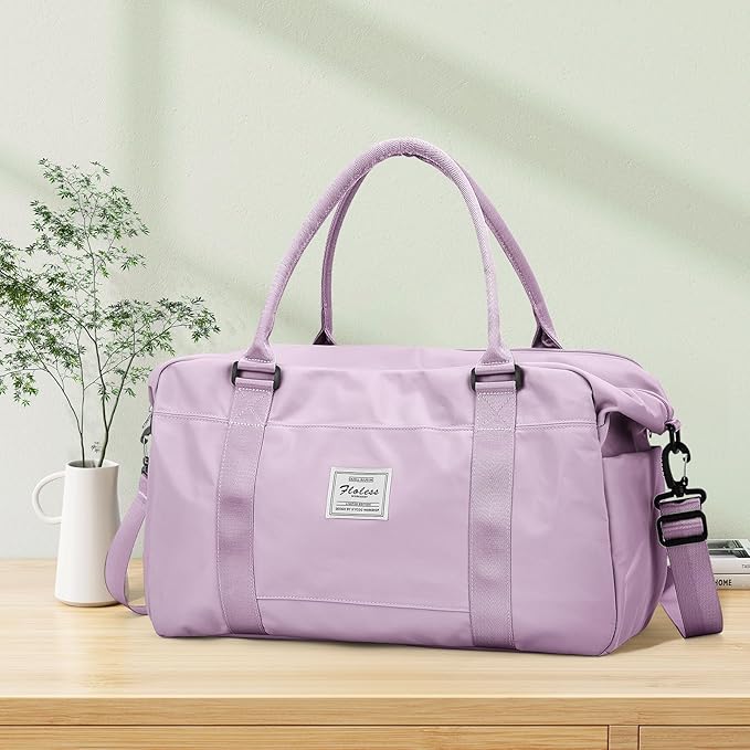 HYC00 Travel Duffel Bag,Carry-on Overnight Weekender Bags for Women,Sports Tote Gym Bag with Wet Pocket