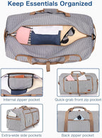 100L Travel Duffle Bag for Men, Urtala 32” Large Duffle Bag for Traveling with Shoe Compartment, Foldable Travel Duffel Bag Weekender Bag Gym Bag for Men Women Water & Tear Resistant (Stripe, 100L)