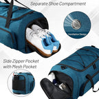 MIER Large Gym Bag for Men Sports Duffle Bag with Shoe Compartment 60L Lightweight Duffel Bags for Workout Fitness Travel