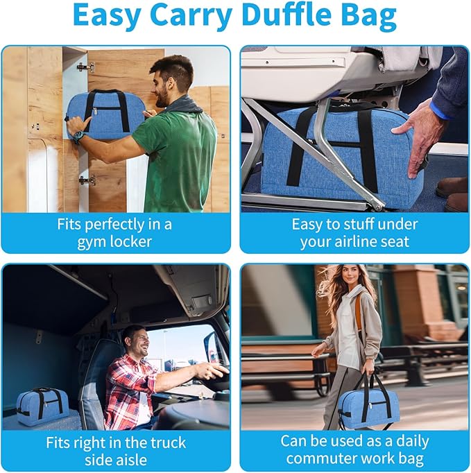 Apenze Small Gym Bag 14 inch lightweight Carry On Mini Duffel Bag for Travel Sport - Denim Blue