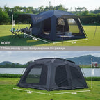 Vidalido 4-6 Person Camping Tent with 3 Door 2 Room Large Family Cabin Tents, Double Layer Waterproof Portable Glamping Tent, Big Tents for Outdoor Camping Hiking and Backpacking