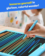 TEKFUN LCD Writing Tablet for Kids, 10-inch Coloring Drawing Pad, Mess Free Doodle Board, Airplane Travel Toys for Boys and Toddlers, Road Trip Essentials, Gifts for 3 4 5 6 7 8 Year Old Girls(Blue)