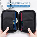 WALNEW Passport Holder for Travel - RFID Blocking Travel Wallet Essentials Organizer with Card Slots & Zipper Pocket (Women/Men)
