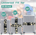 Slohif Luggage Straps for Suitcases Travel Belt Accessories Luggage Connector Identifiers 2 Pack Over Handle with Buckle Unique Nylon Adjustable Strap for Sleeping Bag Car Seat Daisy