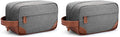 Vorspack Travel Toiletry Bag - Hanging Toiletry Bag for Men Water Resistant Canvas Shaving Bag with Large Capacity for Travel - Light Grey (Pack of 2)