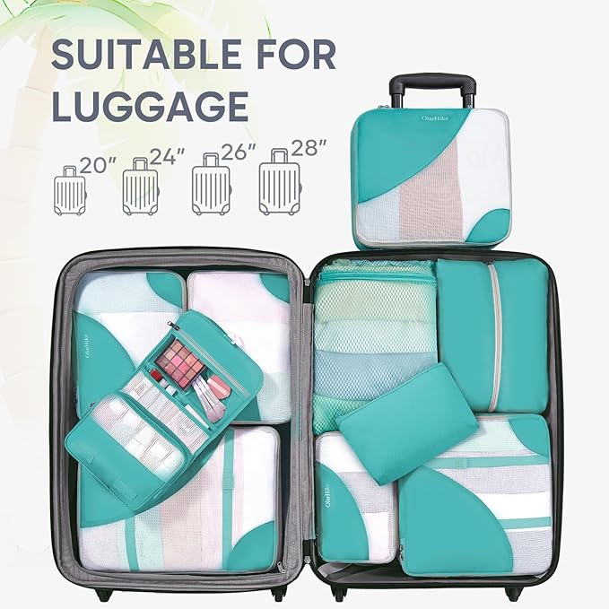 10 Set Packing Cubes for Travel, Gifts for Women Mom,Anti-Tearing Suitcase Organizer,OlarHike Vacation Essentials & Accessories for Cruise Ship