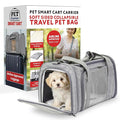 dbest Products Pet Smart Cart Sport, Soft Sided Collapsible Cat Carrier Airline Approved with Mesh Panels and Easy Side/Top Loading, Grey