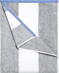 HENBAY Cotton Oversized Beach Towel - Large 70 x 35 Inch Pool Towel, Grey Striped Quick Dry Swimming Cabana Towel