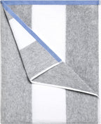 HENBAY Cotton Oversized Beach Towel - Large 70 x 35 Inch Pool Towel, Grey Striped Quick Dry Swimming Cabana Towel