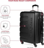 SwissGear 7366 Signature Hardside Expandable Luggage with Spinner Wheels, TSA Lock, Cup-Holder, Black, 2-Piece Set (19/27)