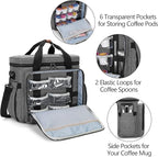 CURMIO Coffee Maker Travel Bag Compatible with Keurig K-Mini or K-Mini Plus, Single Serve Coffee Brewer Carrying Case with Multiple Pockets for K-Cup Pods, Travel Mugs, Gray (Bag Only, Patent Design)