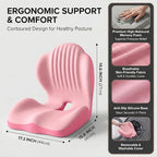 Ergonomic Seat Memory Foam Support Cushion for Back, Car Seat Back Support Cushion for Sciatica Tailbone Pain, Office Desk Chair Car Travel Seat Cushion (Pink)