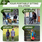 ALEVMOOM Upgraded XXL Collapsible Stool with Cushion 19.7",1000lbs Max Weight,Wider & Taller Pop Up Seat, Heavy Duty Portable Retractable Folding Stool for Camping & Outdoors (Red)