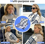 3 in 1 Travel Pillow Blanket Set with Removable Flannel Blanket Throw,Hand Warmer Pockets,Pillow (Color1, 60in*79in)