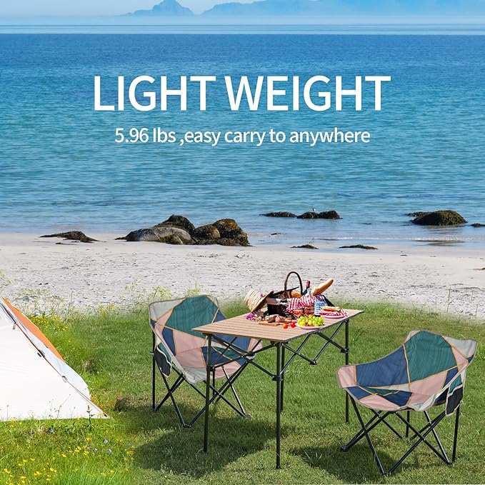 2 Pack Camping Chair for Adults, Portable Folding Sofa Chair, Easy Set Up Patio Chair Lawn Padded Seat Camping Stool Chair for Hunting, Fishing, Outdoor, Beach, Picnics, Home