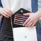 Mayski Credit Card Holder, RFID Blocking, Aluminum Alloy Hard Case, Small Mini Business Metal Wallet for Women Men, Flag