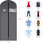 Univivi 60 Inch Lightweight Garment Bag for Hanging Clothes, Full Zipper Dress Bags for Gowns Dress Cover with Clear Window and ID Card Holder for Suits, Long Dress, Coats, 10 Pack, Black