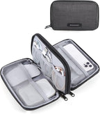 BAGSMART Electronics Organizer Travel Case, Cable Charger Cord Tech Organizer Pouch for Phone Charger Accessories, Black