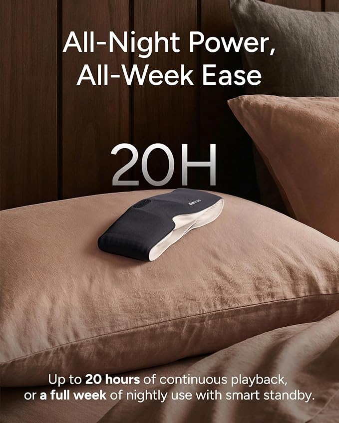Sleenova Sleep Eye Mask with Bluetooth Headphones - Side Sleeper Optimized with Integrated Offline Audio for Phone-Free Use - 3 Modes for Rest, Nap and Travel