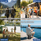2026 Upgraded 45cm Collapsible Stool with Cushion, Maximum Loading 440 Pounds, Portable and Lightweight Adjustable Seat, Camping Retractable Stool for Outdoor Camping, Fishing, Hiking, BBQ